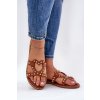 Zdobené ploché Sandále Dámske camel adivrae / GH5173-4 CAMEL (Veľkosť 36)