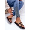 Zdobené ploché Dámske Sandále čierne adivrae / GH5173-1 BLACK (Veľkosť 36)
