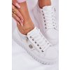 Dámske tenisky z ekokože na plnej platforme biele, GLA1111 WHITE