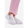 Dámske tenisky z ekokože na plnej platforme biele, GLA1111 WHITE
