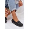 Ploché kožené mokasíny s ozdobou s.barski lr51-547 čierne / LR51-547 BLACK (Veľkosť 36)