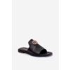 Elegantní Dámske kožené papuče s dekorací zazoo 3008 čierne / 3008/001 (Veľkosť 35)