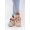 Dámské Tenisky S Mašlí A Broží Se Medvědem Béžové Leathria (Veľkosť 38)