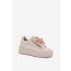 Dámské Tenisky S Mašlí A Broží Se Medvědem Béžové Leathria (Veľkosť 38)
