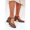 Kožené lodičky na podpätku v leopardím stylu laura messi 2936 hnedé / 2936/936 (Veľkosť 36)