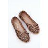 Ploché baleríny z prírodnej kože leopardí zazoo 10179 hnedé / 10179 LAMPART BEŻ (Veľkosť 36)