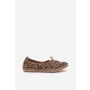 Ploché baleríny z prírodnej kože leopardí zazoo 10179 hnedé / 10179 LAMPART BEŻ (Veľkosť 36)