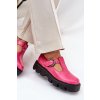 Lakované kožené polobotky s remienkom zazoo 20183 fuchsie / 20183 NAPLAK FUKSJA (Veľkosť 36)
