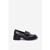 Lakovane Kožené Mokasíny Na Podpatku Vinceza 18102 Černé (Veľkosť 38)