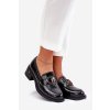 Lakovane Kožené Mokasíny Na Podpatku Vinceza 18102 Černé (Veľkosť 38)