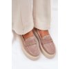 Dámske béžové mokasíny z eko semišu na platforme, kód 79535