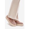 Dámske béžové mokasíny z eko semišu na platforme, kód 79535