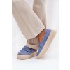 Dámske modré semišové mokasíny na platforme Vinceza 79535