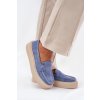 Dámske modré semišové mokasíny na platforme Vinceza 79535