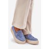 Dámske modré semišové mokasíny na platforme Vinceza 79535