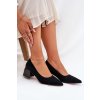 Semišové hladké lodičky s špičatými špičkami čierne vinceza 66736 / 66736 BLACKSKÓRA (Veľkosť 36)