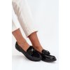 Lakované Dámske mokasíny s mašľou s.barski hy51-319 čierne / HY51-319 BLACK (Veľkosť 36)