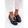 Lakovane Dámske mokasíny se srdíčkem čierne s.barski hy51-379 / HY51-379 BLACK (Veľkosť 37)