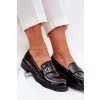Lakovane Dámske mokasíny se srdíčkem čierne s.barski hy51-379 / HY51-379 BLACK (Veľkosť 37)