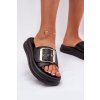 Dámské papuče Na Masivní Platformě S Dekorativní Přezkou Černé Zelori (Veľkosť 39)
