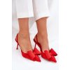 Červené Lodičky S Otevřenými Patami A Mašlí Eklevia (Veľkosť 39)