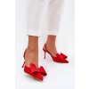 Červené Lodičky S Otevřenými Patami A Mašlí Eklevia (Veľkosť 39)