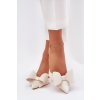 Lodičky S Otevřenými Patami A Mašlí Ecru Eklevia (Veľkosť 37)