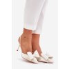 Lodičky S Otevřenými Patami A Mašlí Ecru Eklevia (Veľkosť 37)