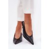 Lakované lodičky s odkrytým pätou čierne emmizola / P-1436 BLACK (Veľkosť 36)