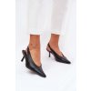 Lakované lodičky s odkrytým pätou čierne emmizola / P-1436 BLACK (Veľkosť 36)