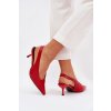 Lodičky s otvorenou pätou eko koža červené aricandia / P-1436 RED (Veľkosť 36)