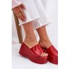 Lakované Dámské papuče Na Platformě A Klínu Červené Nellevia (Veľkosť 41)