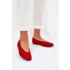 Klasické baletky z eco semišu červené osallin / QQ-202 RED (Veľkosť 36)