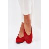 Klasické baletky z eco semišu červené osallin / QQ-202 RED (Veľkosť 36)