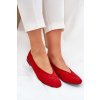 Klasické baletky z eco semišu červené osallin / QQ-202 RED (Veľkosť 36)