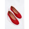 Klasické baletky z eco semišu červené osallin / QQ-202 RED (Veľkosť 36)