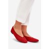 Klasické baletky z eco semišu červené osallin / QQ-202 RED (Veľkosť 36)