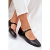 Lakované baletky s remienkom čierne arrivara / 8090-1 BLACK (Veľkosť 36)