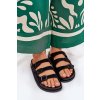 Dámske papuče s pásky a přezkami čierne uliri / 3770 BLACK (Veľkosť 36)