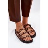 Dámske papuče s pásky a přezkami v leopardím vzoru hnedé uliri / 3770 LEOPARD (Veľkosť 36)