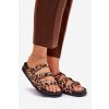 Dámske papuče s pásky a přezkami v leopardím vzoru hnedé uliri / 3770 LEOPARD (Veľkosť 36)