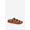 Dámske papuče s pásky a přezkami camel uliri / 3770 CAMEL (Veľkosť 36)