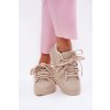Dámske tenisky so zdobením na platforme béžove eanneth / 8970/BL575P BEIGE (Veľkosť 36)
