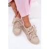 Dámske tenisky so zdobením na platforme béžove eanneth / 8970/BL575P BEIGE (Veľkosť 36)