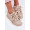 Dámske tenisky so zdobením na platforme béžove eanneth / 8970/BL575P BEIGE (Veľkosť 36)
