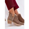 Dámské Otevřené Botky Na Podpatku S Výřezy A Pletením Khaki Tulifedi (Veľkosť 38)