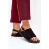 Dámske Sandále z eco semišu na platforme čierne migola / 3771 BLACK (Veľkosť 36)
