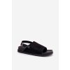 Dámske Sandále z eco semišu na platforme čierne migola / 3771 BLACK (Veľkosť 36)