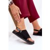 Dámske Sandále z eco semišu na platforme čierne migola / 3771 BLACK (Veľkosť 36)