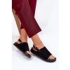 Dámske Sandále z eco semišu na platforme čierne migola / 3771 BLACK (Veľkosť 36)